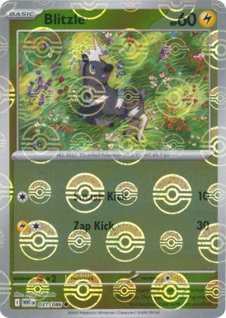Blitzle⁣ - White Flare: Poké Ball Foil⁣ (Common)⁣ [031] English / Near Mint / Reverse-Holo Normal