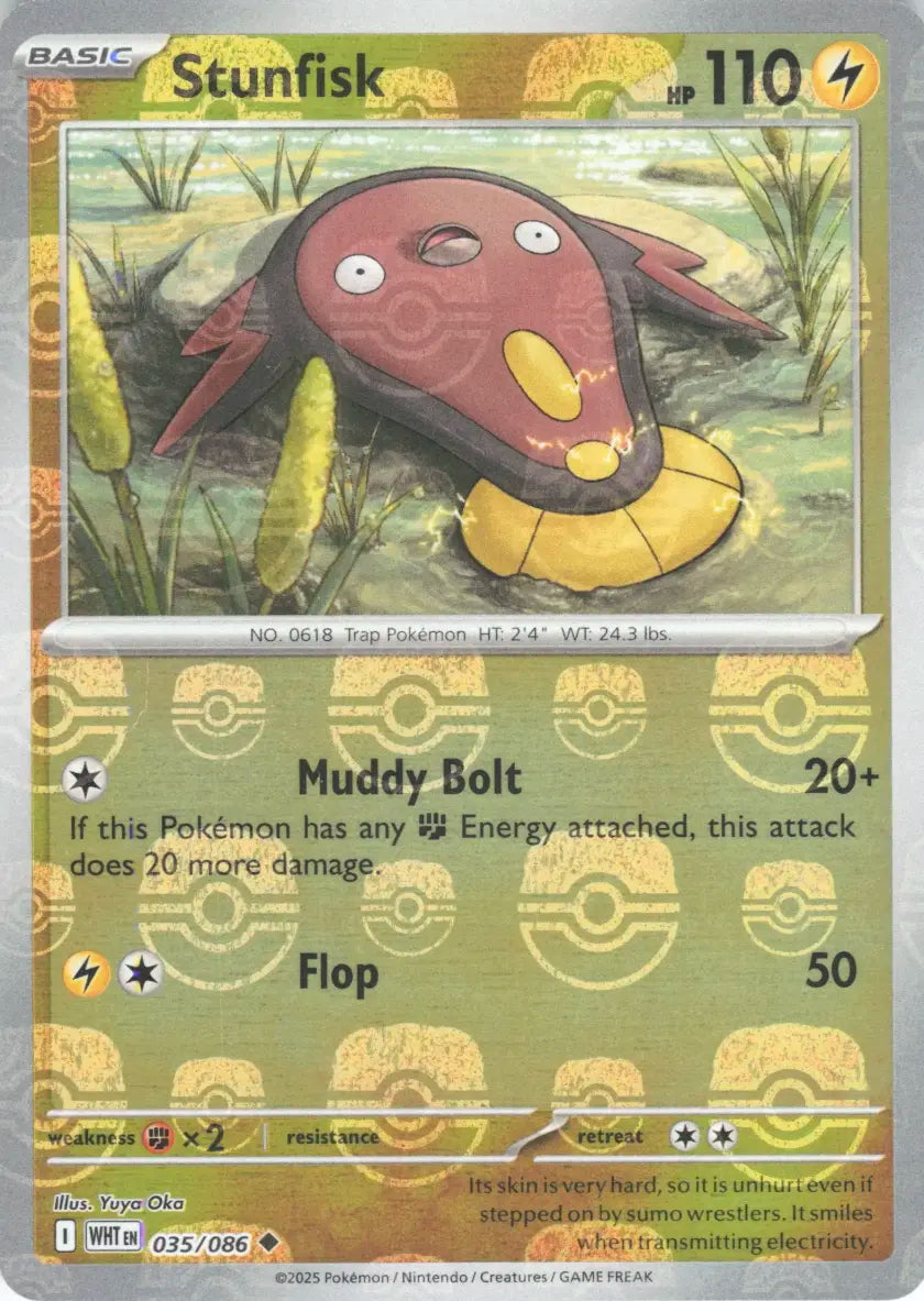 Stunfisk - White Flare: Master Ball Foil (Uncommon) [035] Kortspil