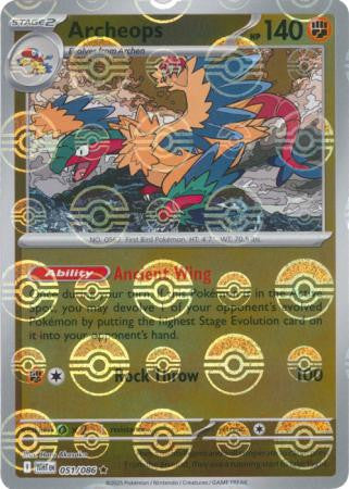 Archeops⁣ - White Flare: Poké Ball Foil⁣ (Rare)⁣ [051] English / Near Mint / Reverse-Holo Normal