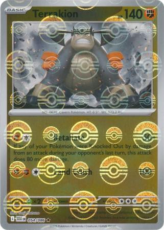 Terrakion⁣ - White Flare: Poké Ball Foil⁣ (Rare)⁣ [054] English / Near Mint / Reverse-Holo Normal