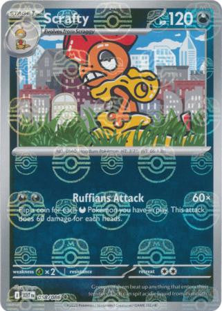 Scrafty⁣ - White Flare: Additionals⁣ (Uncommon)⁣ [058] English / Near Mint / Reverse-Holo Normal
