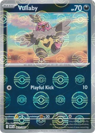 Vullaby⁣ - White Flare: Poké Ball Foil⁣ (Common)⁣ [063] English / Near Mint / Reverse-Holo Normal