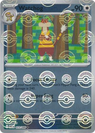 Watchog⁣ - White Flare: Poké Ball Foil⁣ (Uncommon)⁣ [073] English / Near Mint / Reverse-Holo Normal