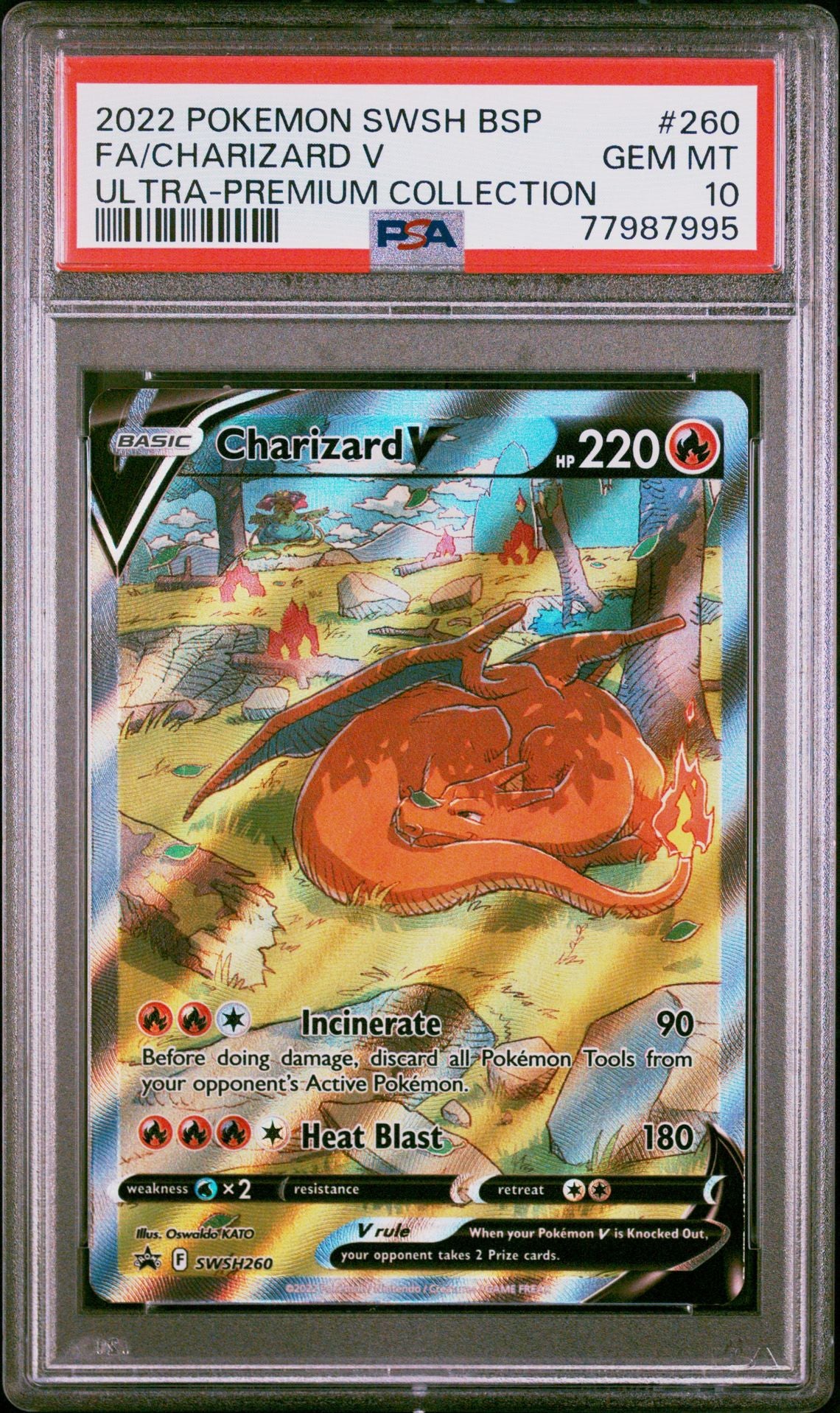 Charizard V #260 SWSH Black Star Promos PSA 10 - forside