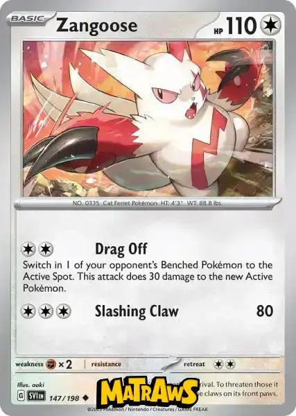 Zangoose - 147/198 Enkeltkort Scarlet & Violet Base Set 