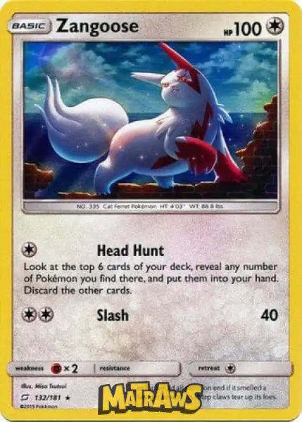 Zangoose - Holo - 132/181 Enkeltkort Team Up 