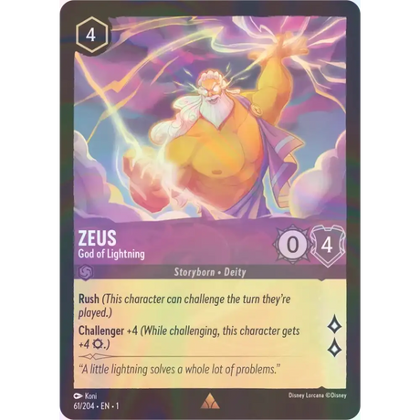 Zeus - God of Lightning - Foil (Rare) - 61/204 - Disney