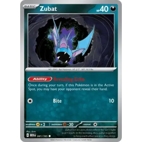 Zubat - 041/165 - Enkeltkort