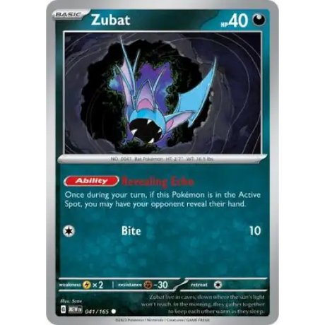 Zubat - 041/165 - Enkeltkort